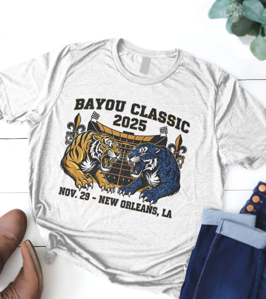 Bayou Classic 2025 Nov 29 New Orleans LA Grambling Vs Southern Rivalry HBCU Football T-Shirt