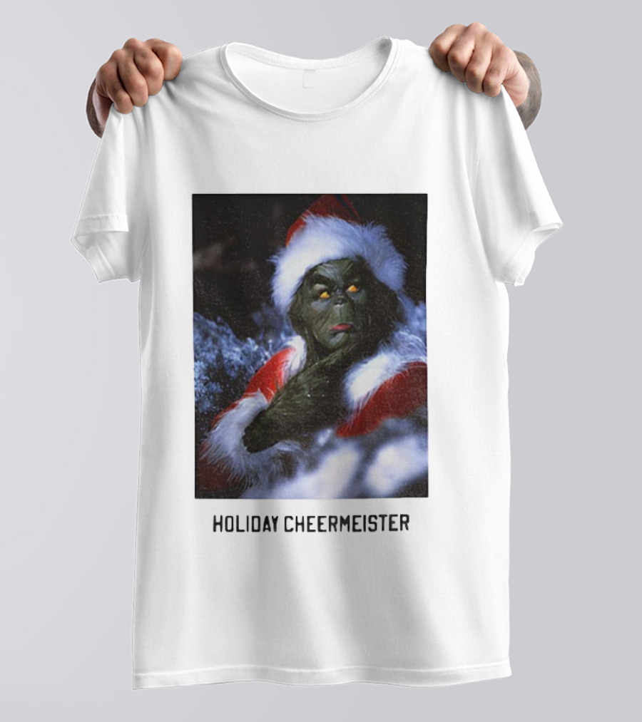 Holiday Cheermeister Funny Christmas Grinch Monster Santa Hat T-Shirt
