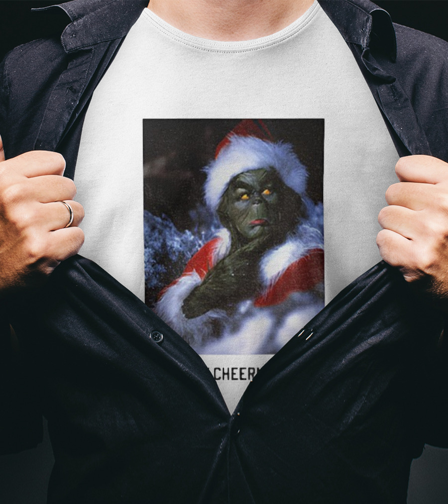 Holiday Cheermeister Funny Christmas Grinch Monster Santa Hat T-Shirt