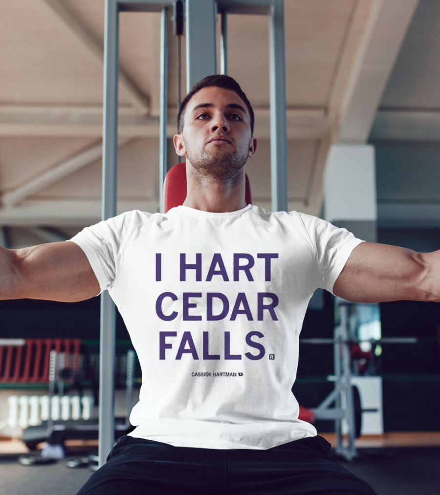 I Hart Cedar Falls Black Text T-Shirt