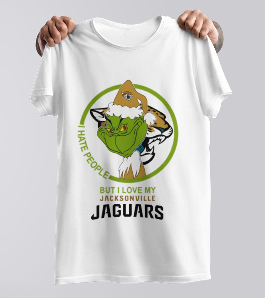 Jacksonville Jaguars Grinch I Hate People But I Love My Jacksonville Jaguars T-Shirt