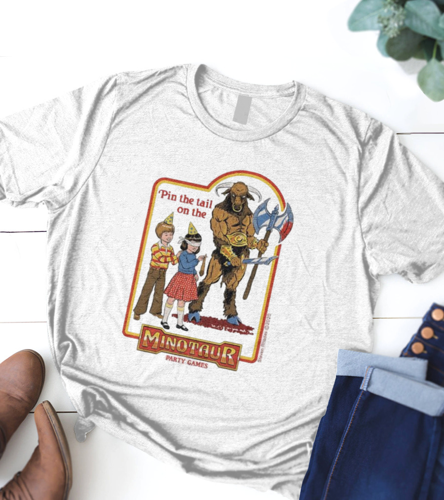 Pin The Tail On The Minotaur Kids Party Game Adventure T-Shirt