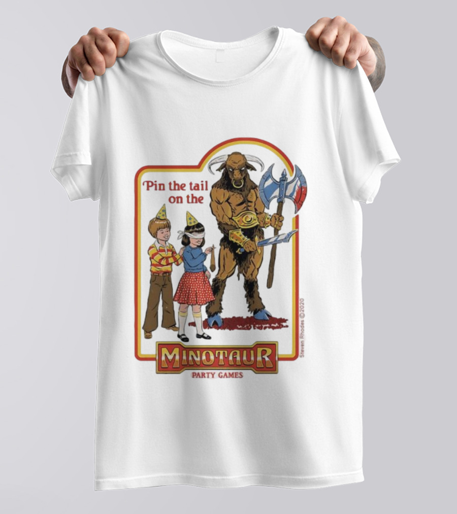 Pin The Tail On The Minotaur Kids Party Game Adventure T-Shirt