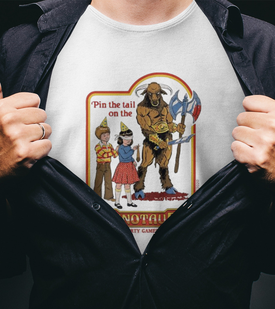 Pin The Tail On The Minotaur Kids Party Game Adventure T-Shirt