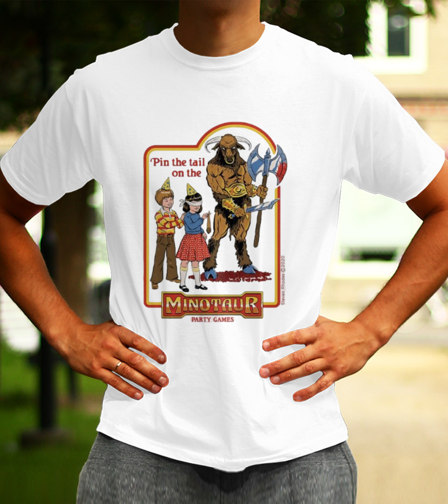 Pin The Tail On The Minotaur Kids Party Game Adventure T-Shirt