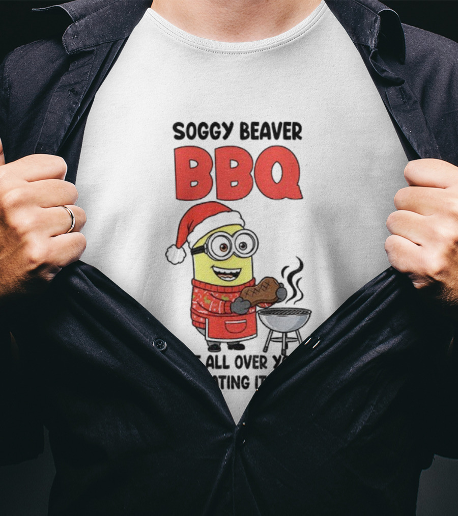 Minion Soggy Beaver BBQ Christmas Funny Eating It Wrong T-Shirt