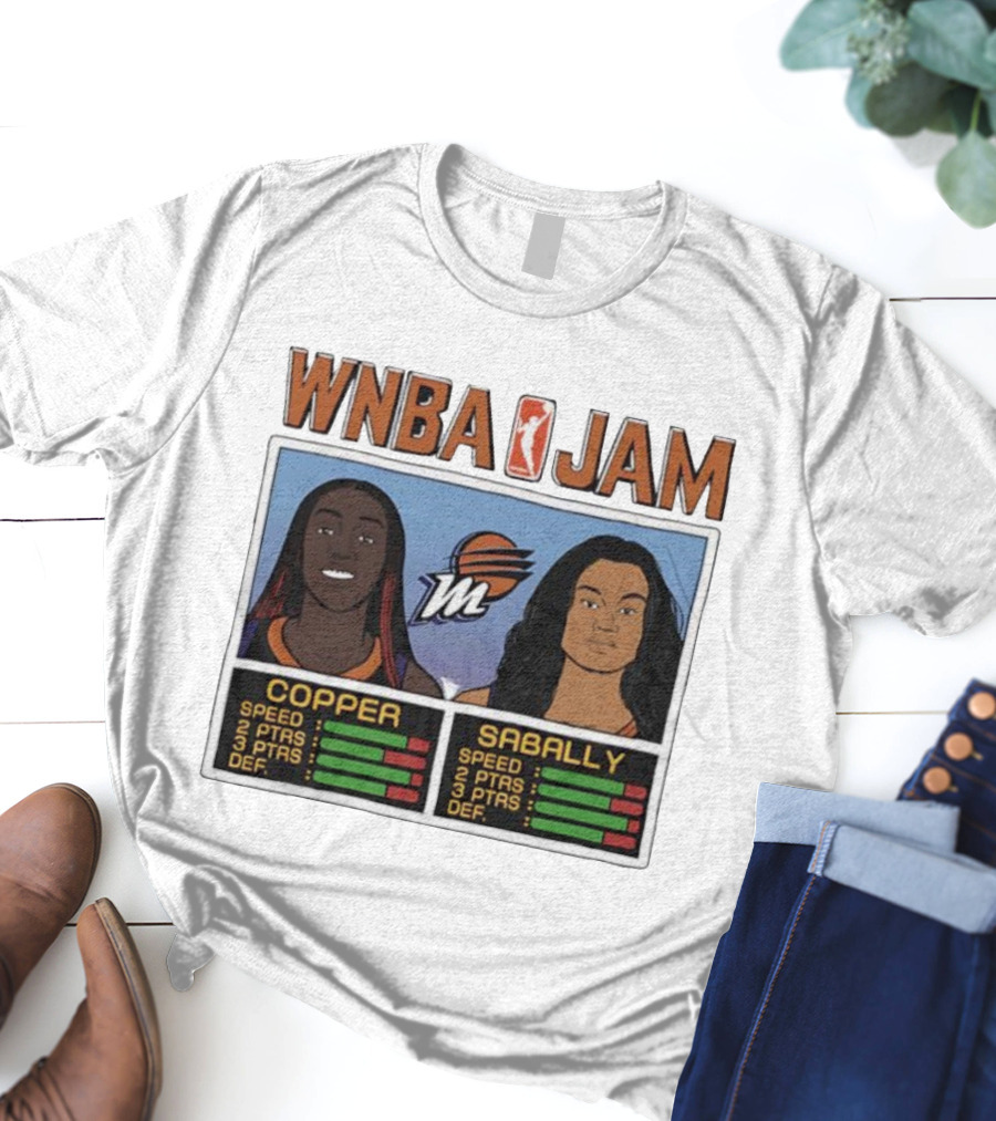 WNBA Jam Kahleah Copper Satou Sabally Phoenix Mercury Basketball Style Homage T-Shirt