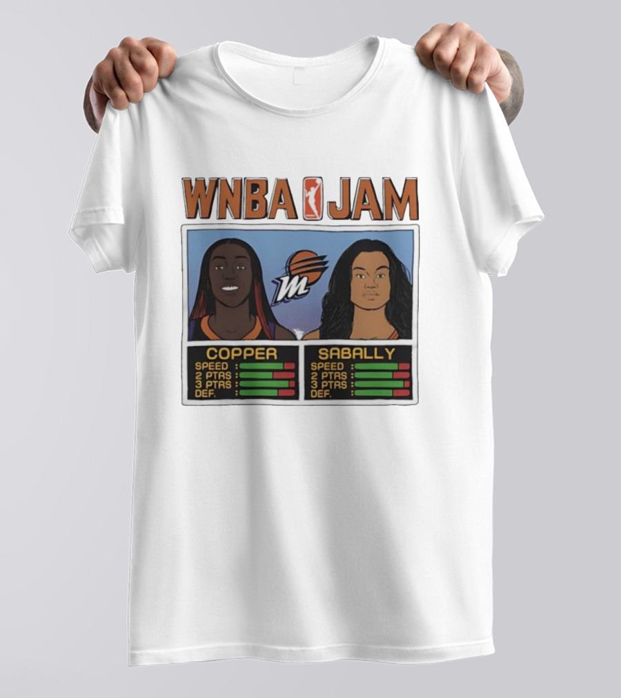 WNBA Jam Kahleah Copper Satou Sabally Phoenix Mercury Basketball Style Homage T-Shirt
