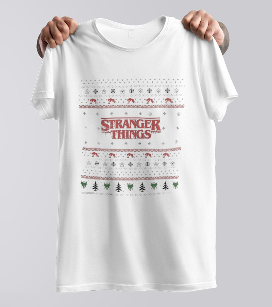 Stranger Things Ugly Christmas Sweater Style T-Shirt
