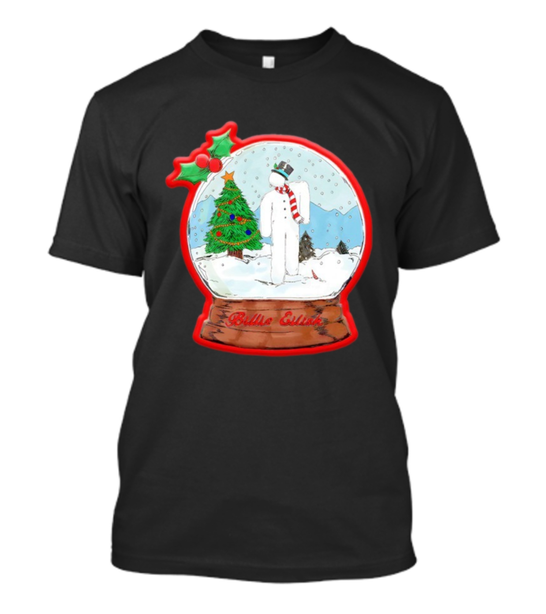 Billie Eilish Blohsh Christmas Snowglobe Ornament T-Shirt