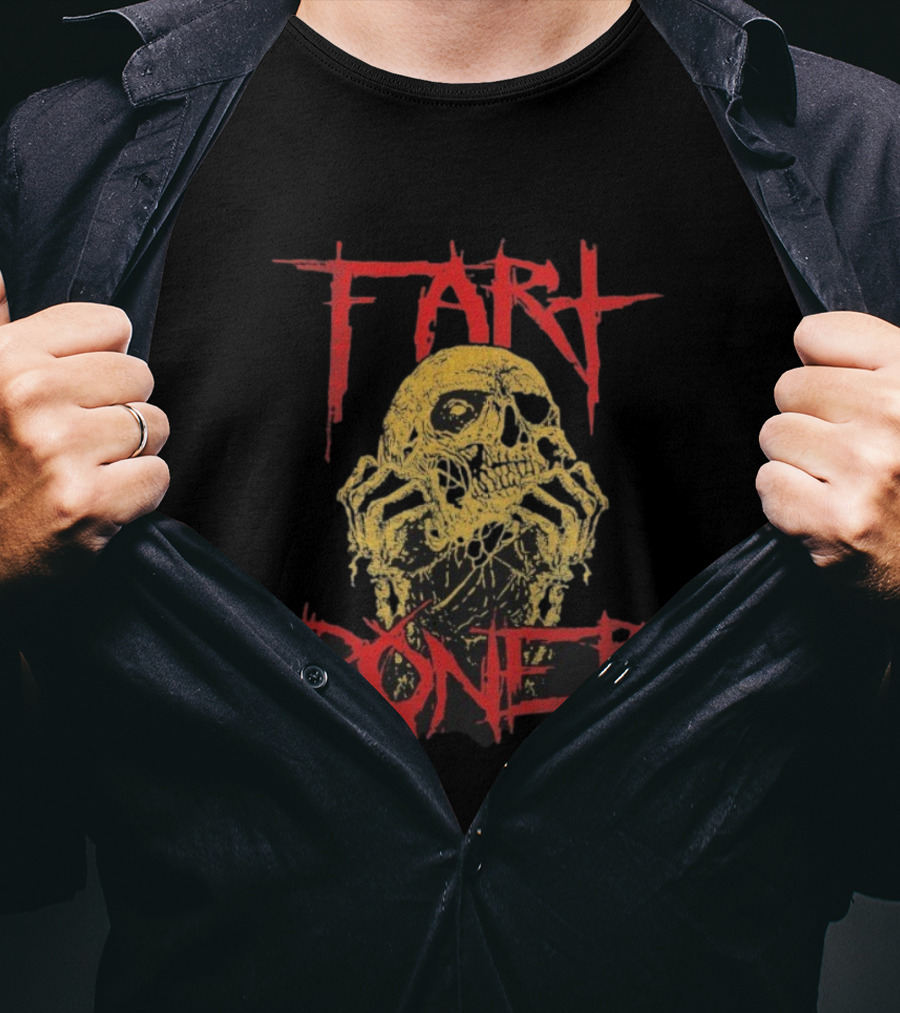 Fart Boner Skull Horror Punk Style Skeleton Yellow Red T-Shirt