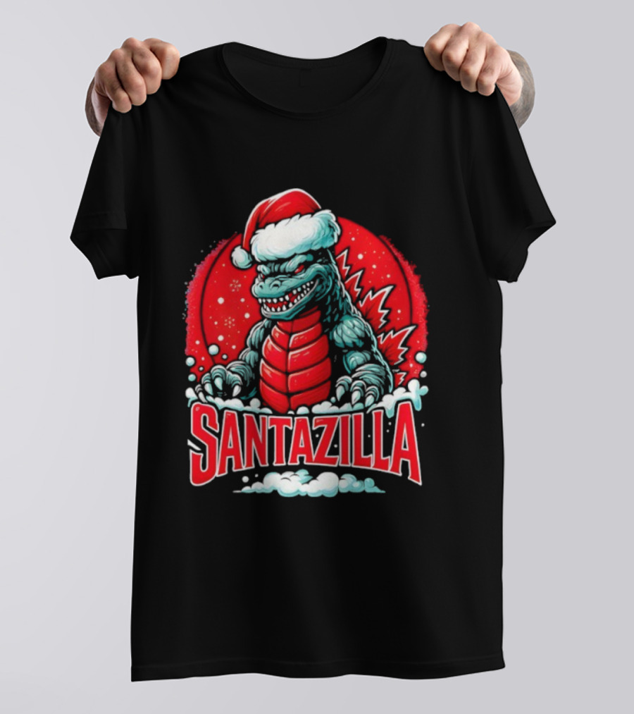 Santazilla Godzilla Christmas Monster Ornament Holiday Fun T-Shirt