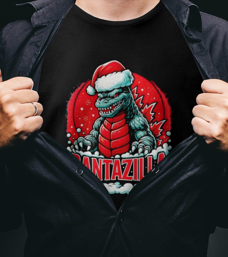Santazilla Godzilla Christmas Monster Ornament Holiday Fun T-Shirt
