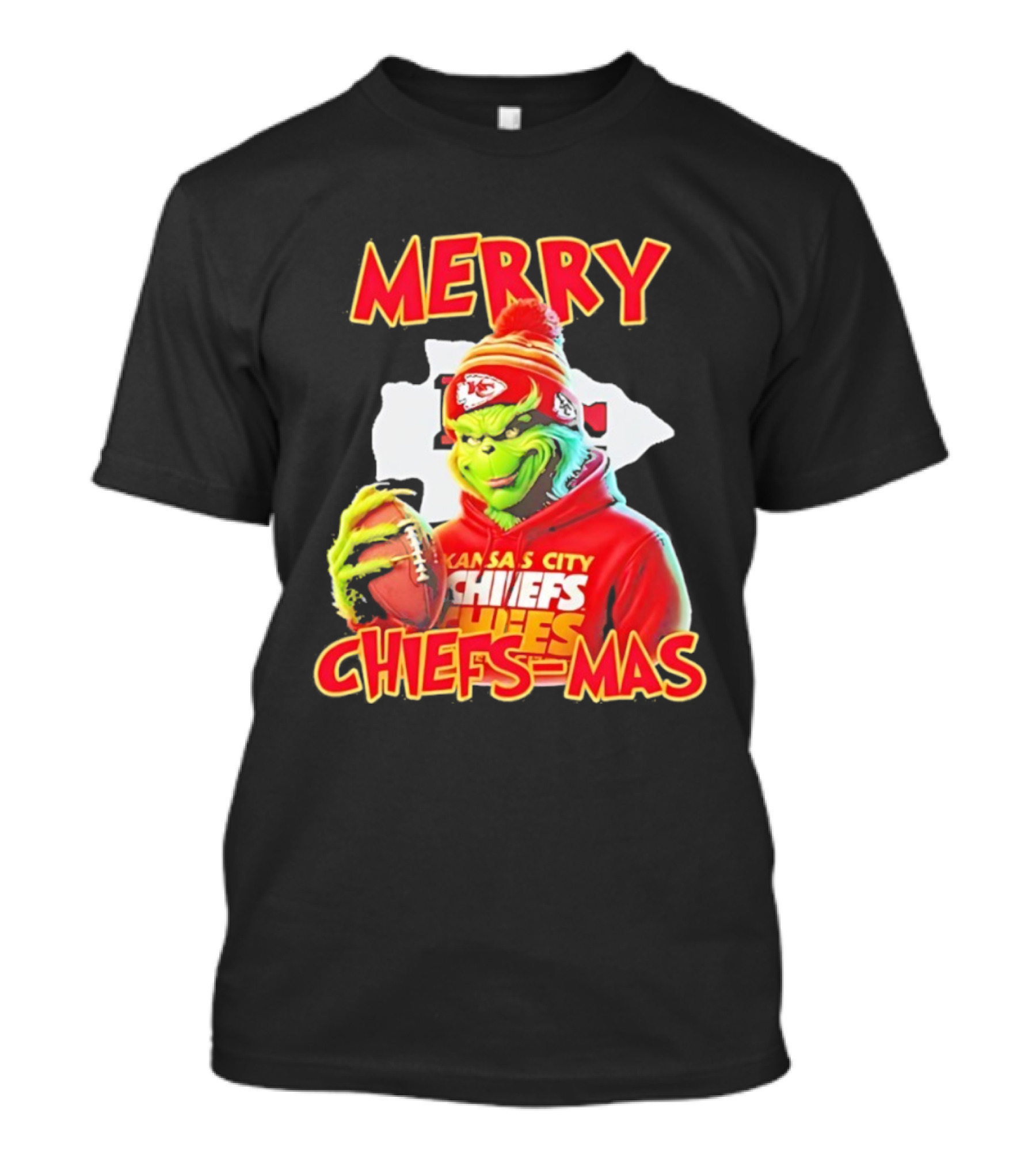 Merry Chiefsmas Grinch Kansas City Chiefs Football T-Shirt
