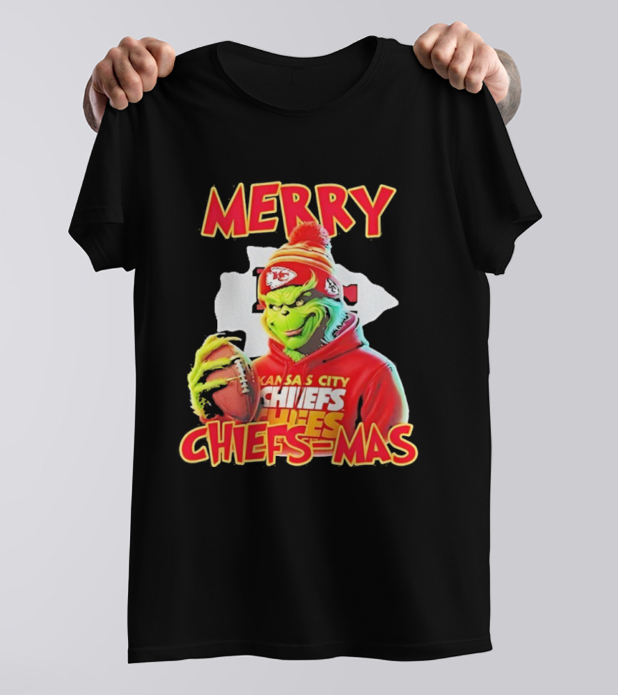 Merry Chiefsmas Grinch Kansas City Chiefs Football T-Shirt