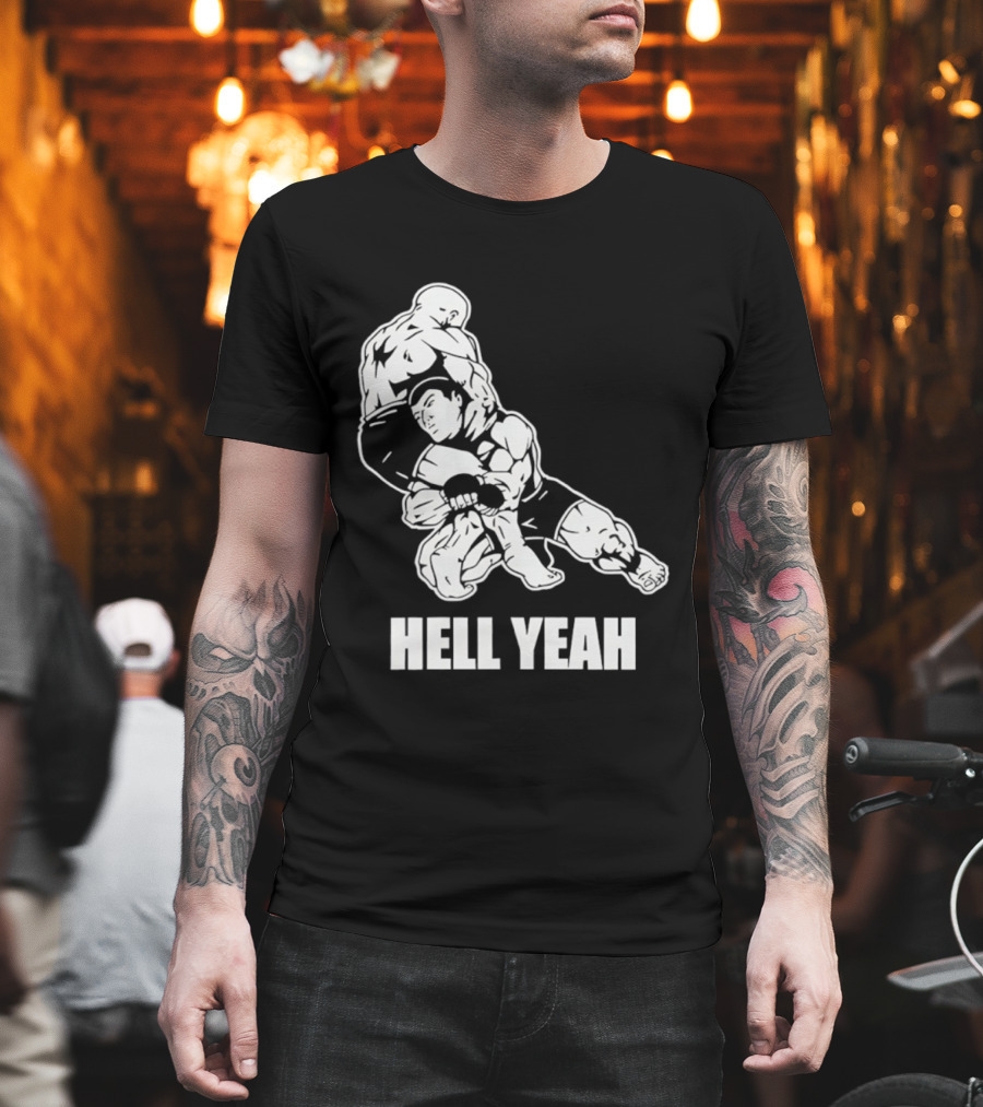 Hell Yeah Double Leg Takedown Wrestling Action T-Shirt