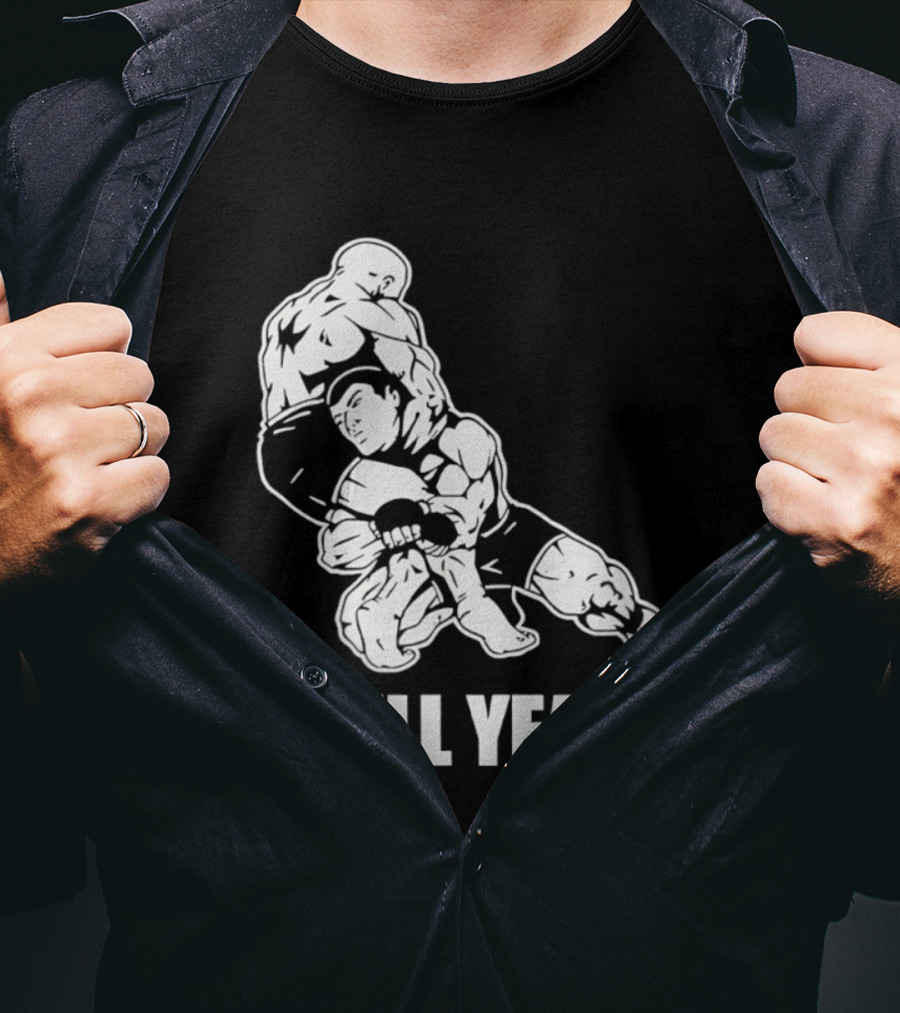 Hell Yeah Double Leg Takedown Wrestling Action T-Shirt