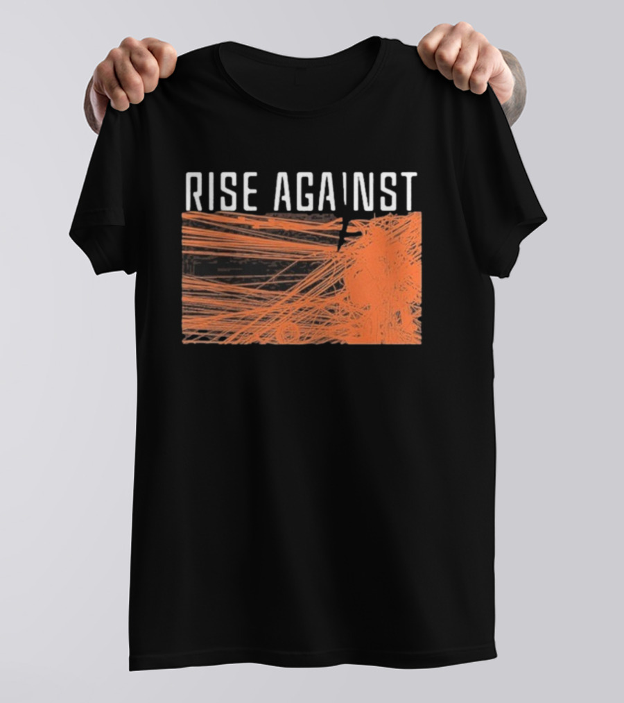 Rise Against Wire Abstract Orange Lines T-Shirt