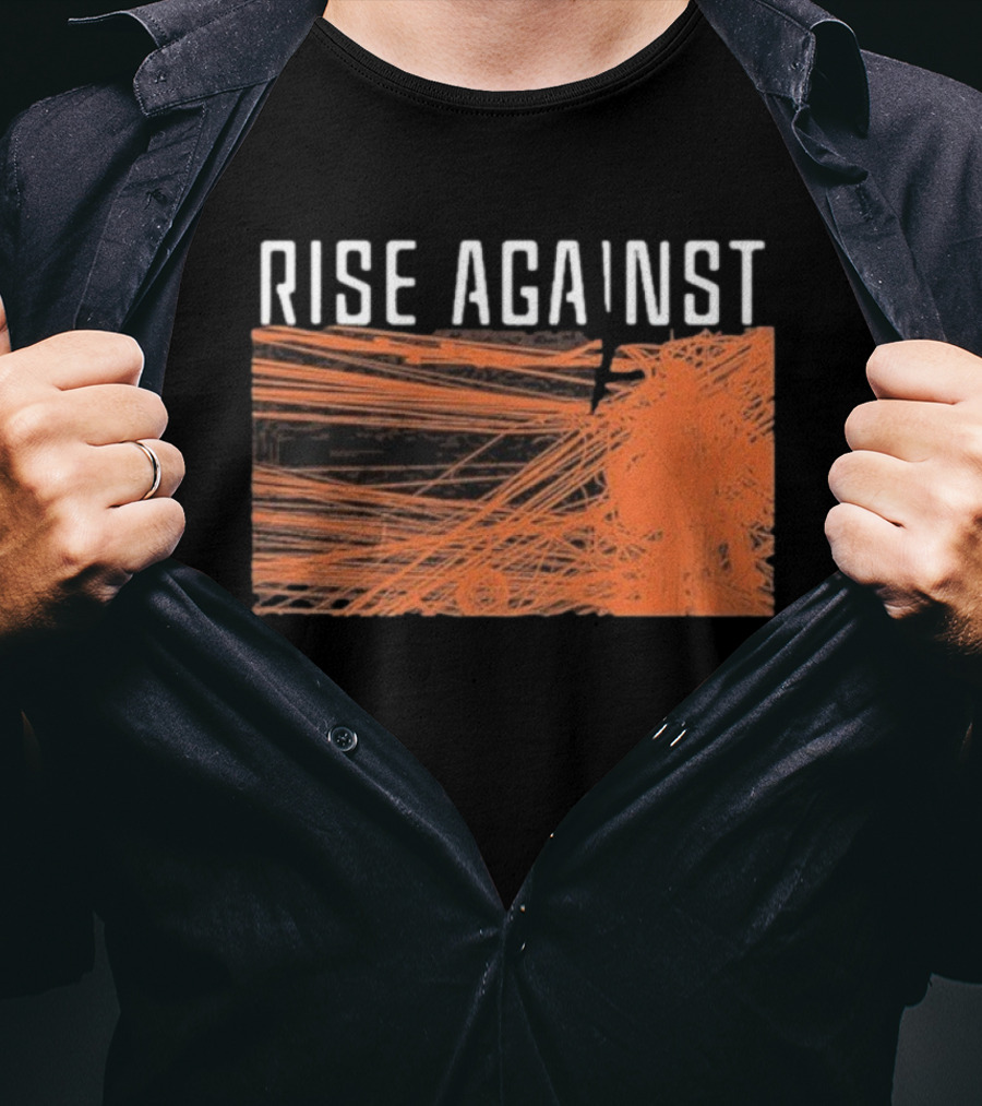Rise Against Wire Abstract Orange Lines T-Shirt