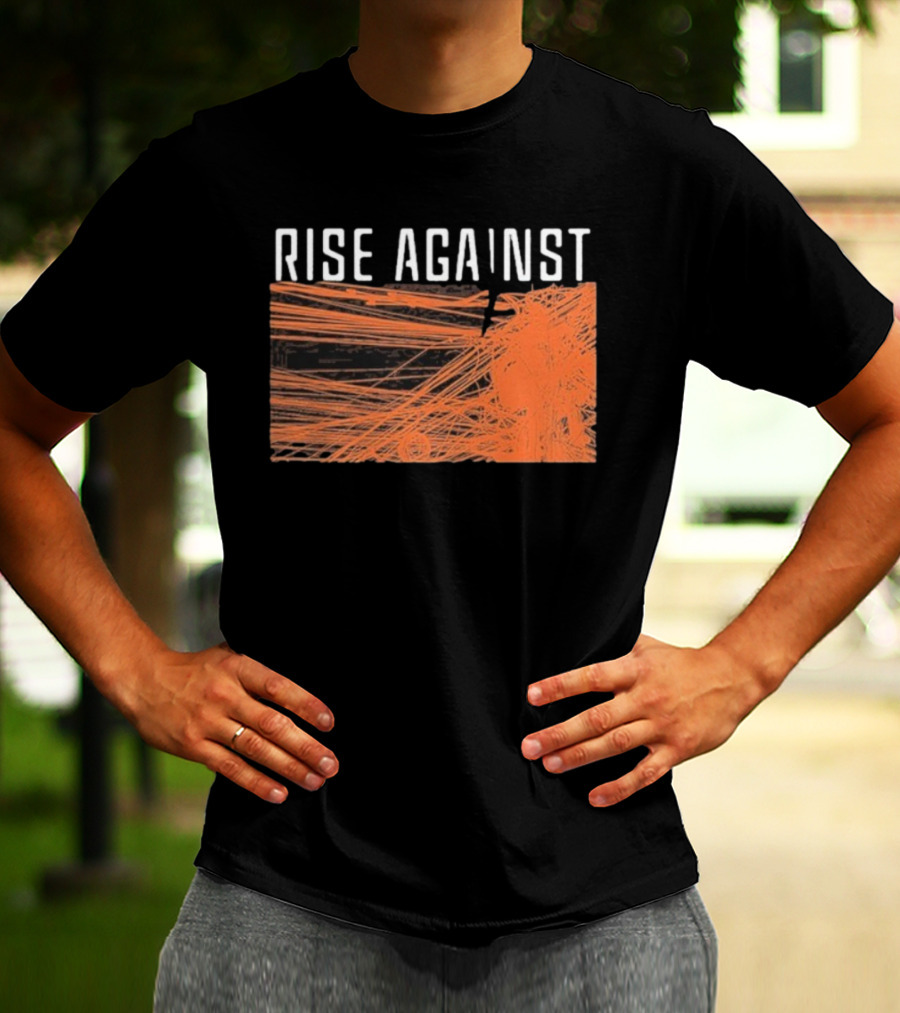 Rise Against Wire Abstract Orange Lines T-Shirt