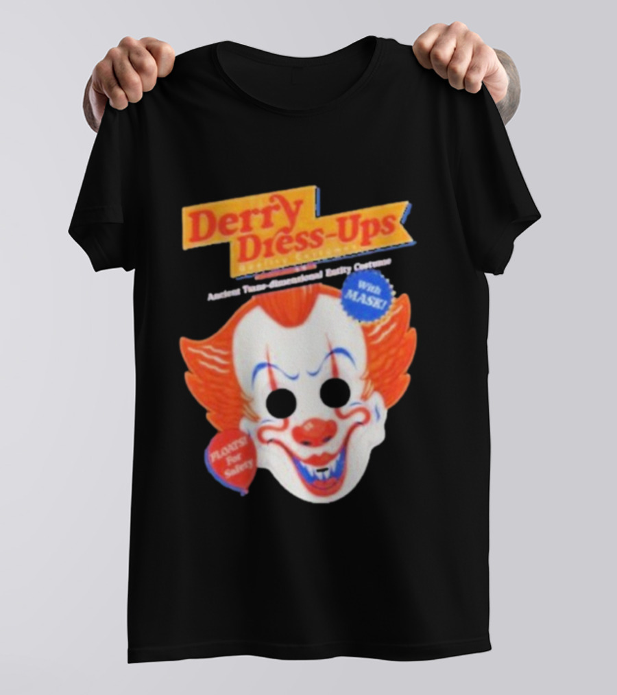Derry Dress-Ups Clown Mask Costume Pennywise Tribute T-Shirt