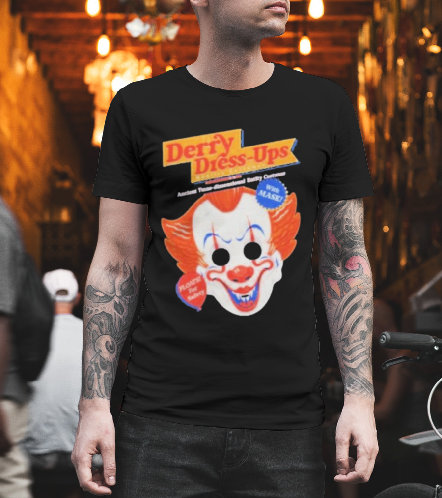 Derry Dress-Ups Clown Mask Costume Pennywise Tribute T-Shirt