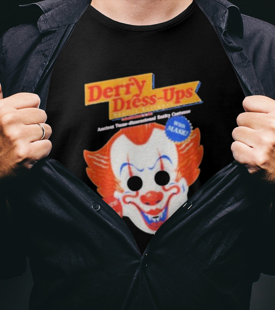 Derry Dress-Ups Clown Mask Costume Pennywise Tribute T-Shirt