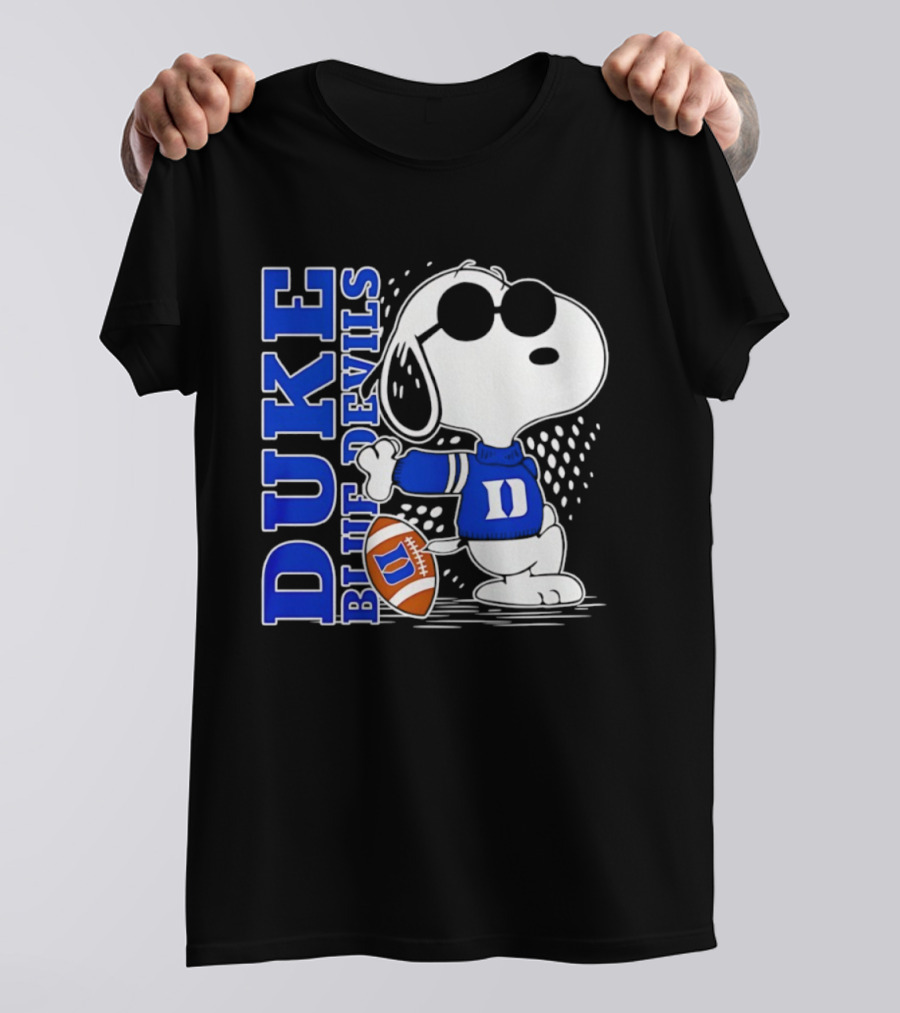 Snoopy Joe Cool Duke Blue Devils Football Fan Merchandise T-Shirt