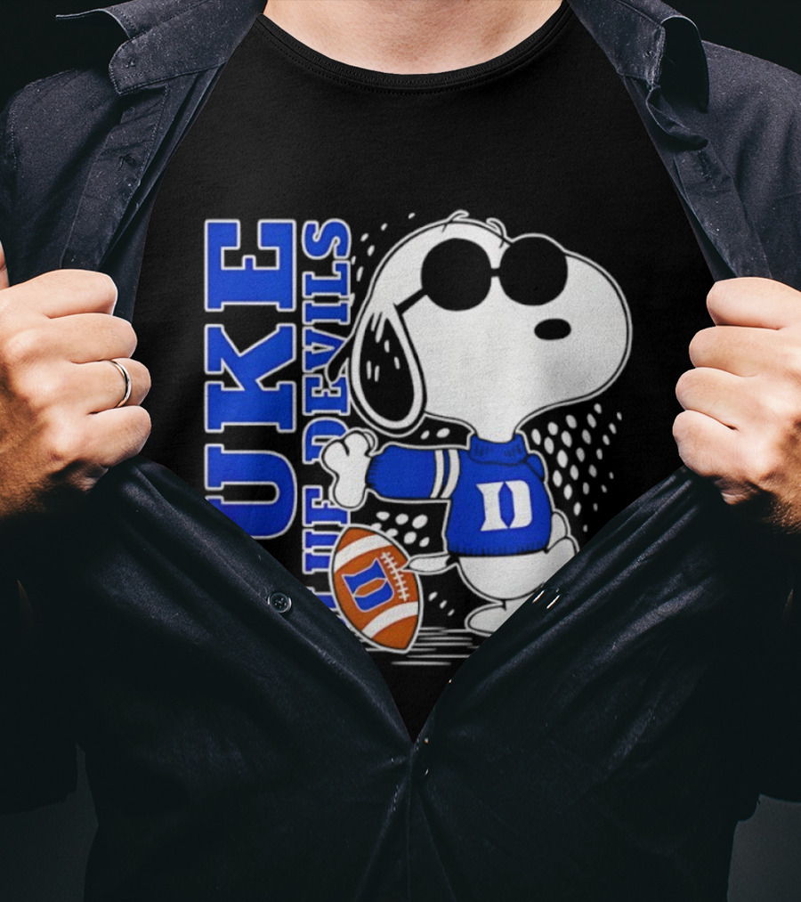Snoopy Joe Cool Duke Blue Devils Football Fan Merchandise T-Shirt