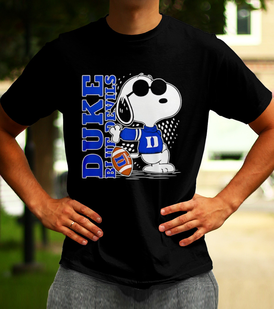Snoopy Joe Cool Duke Blue Devils Football Fan Merchandise T-Shirt