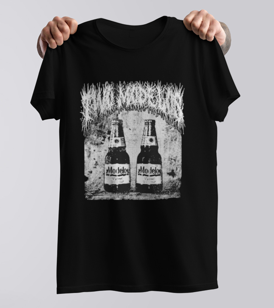 Two Modelos Metal Style Bottles Graphic T-Shirt