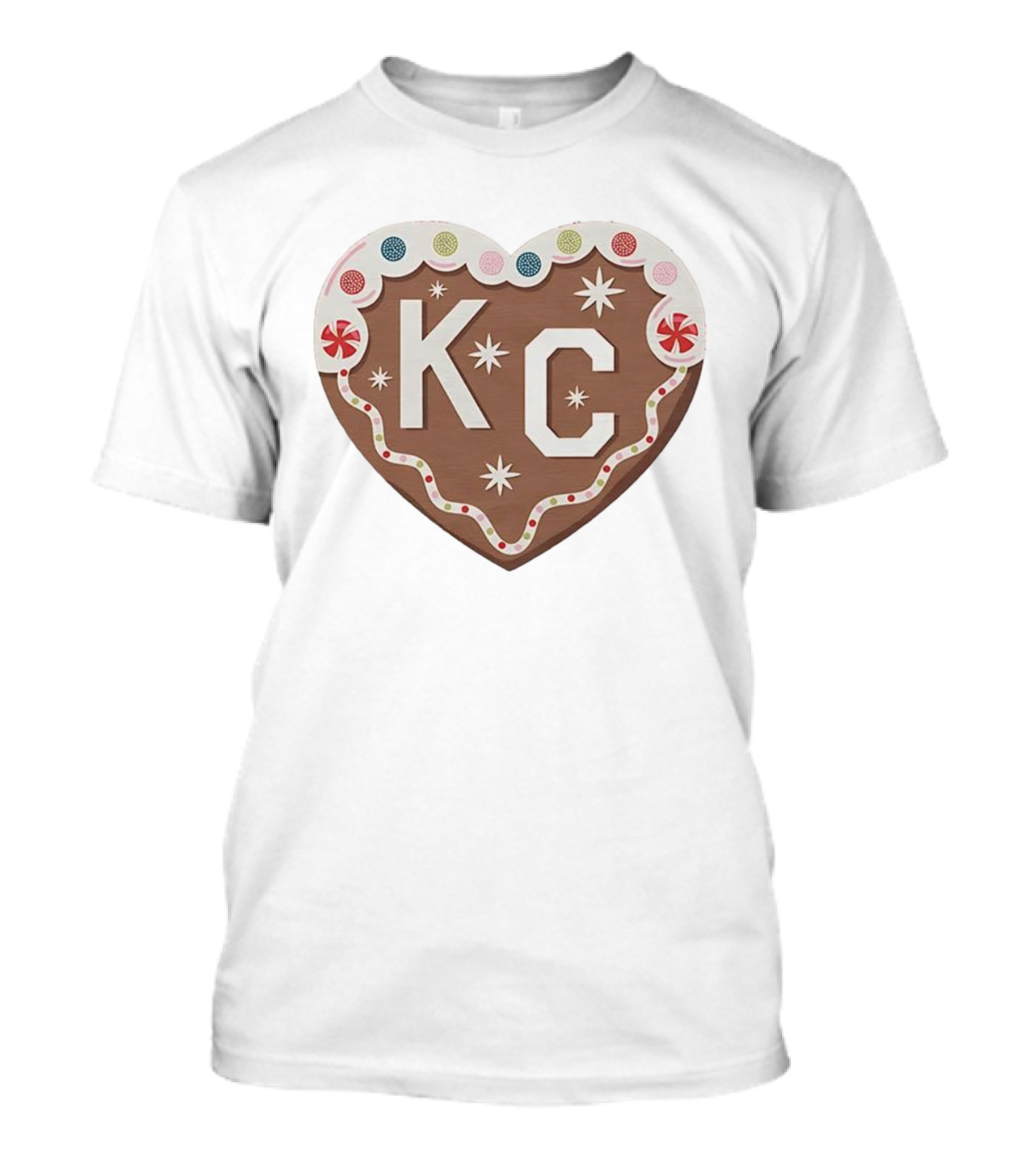 Gingerbread Heart KC Christmas Kansas City Holiday Spirit T-Shirt
