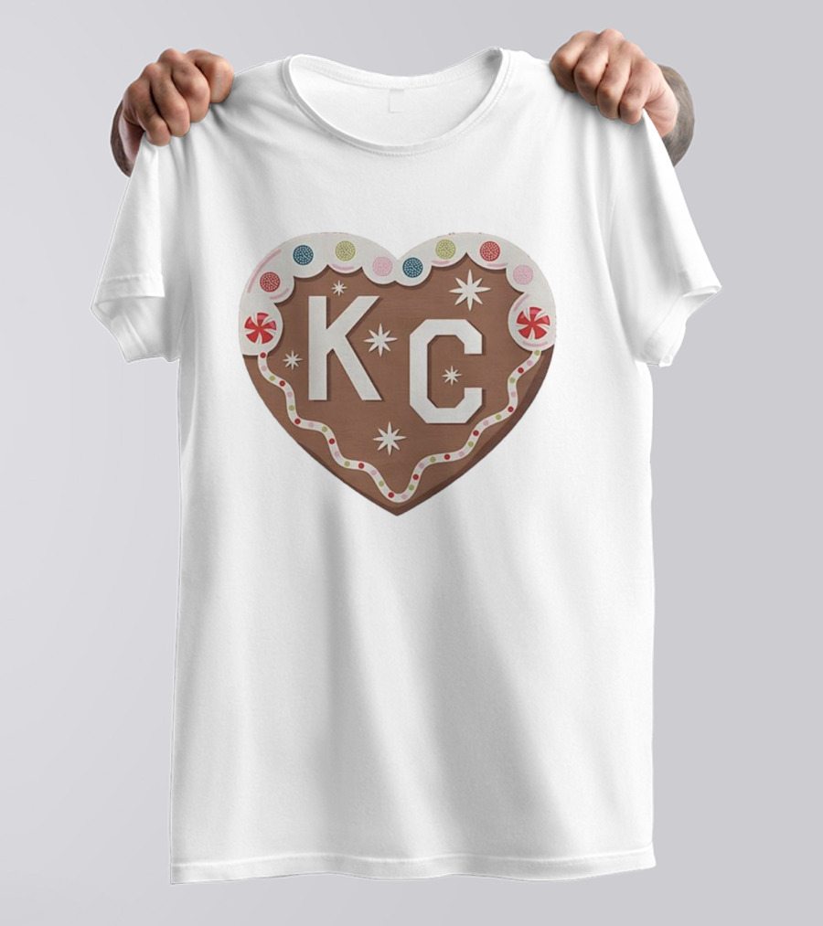 Gingerbread Heart KC Christmas Kansas City Holiday Spirit T-Shirt