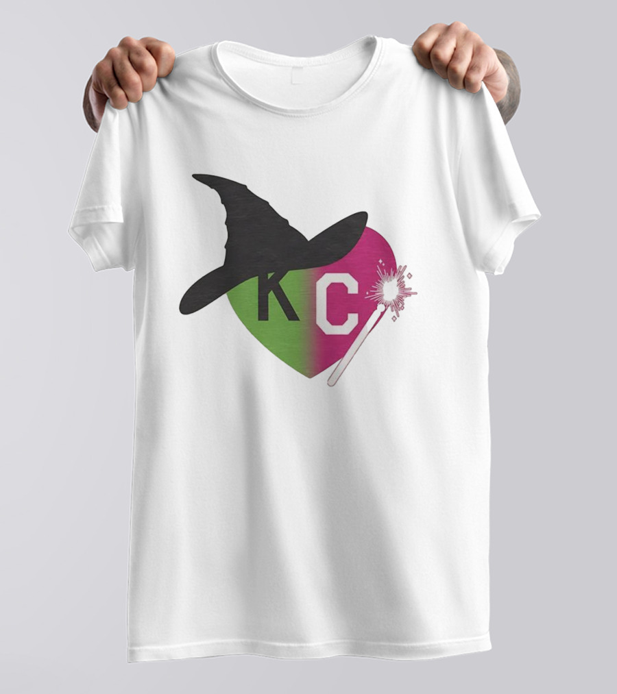 Witch Hat KC Heart Magic Wand Design T-Shirt
