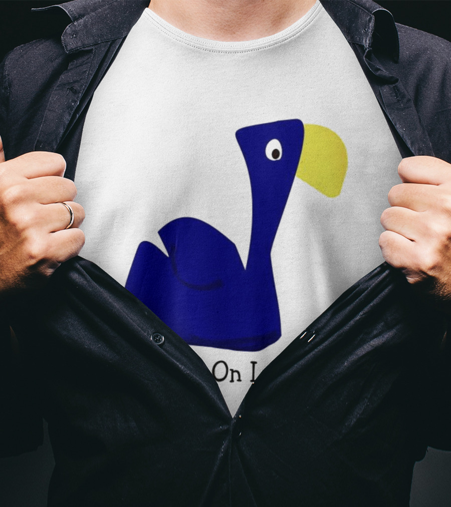 Goose On Loose Funny Blue Yellow Bird T-Shirt