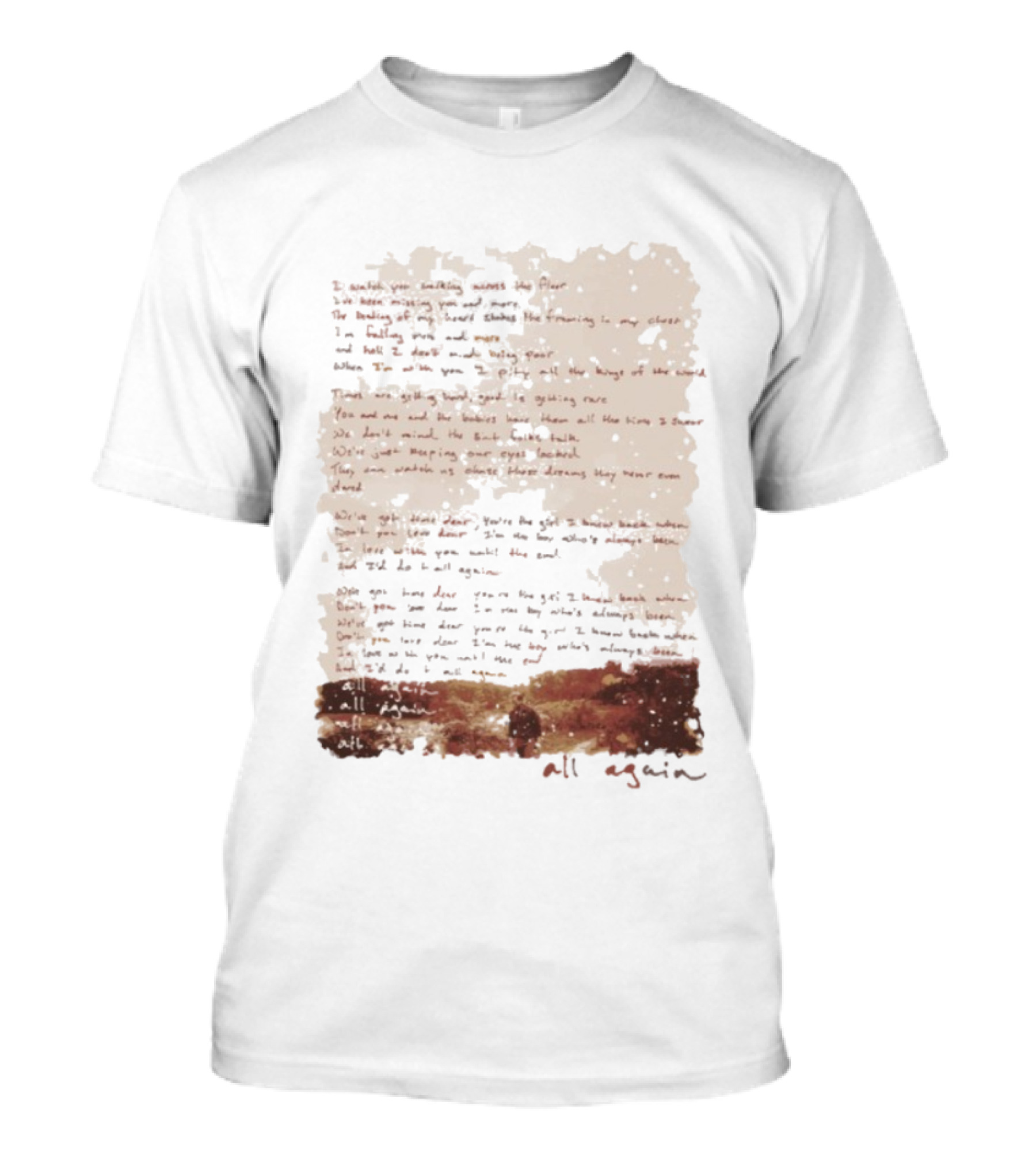 Charles Wesley Godwin Lyrics All Again Vintage Rustic Style T-Shirt