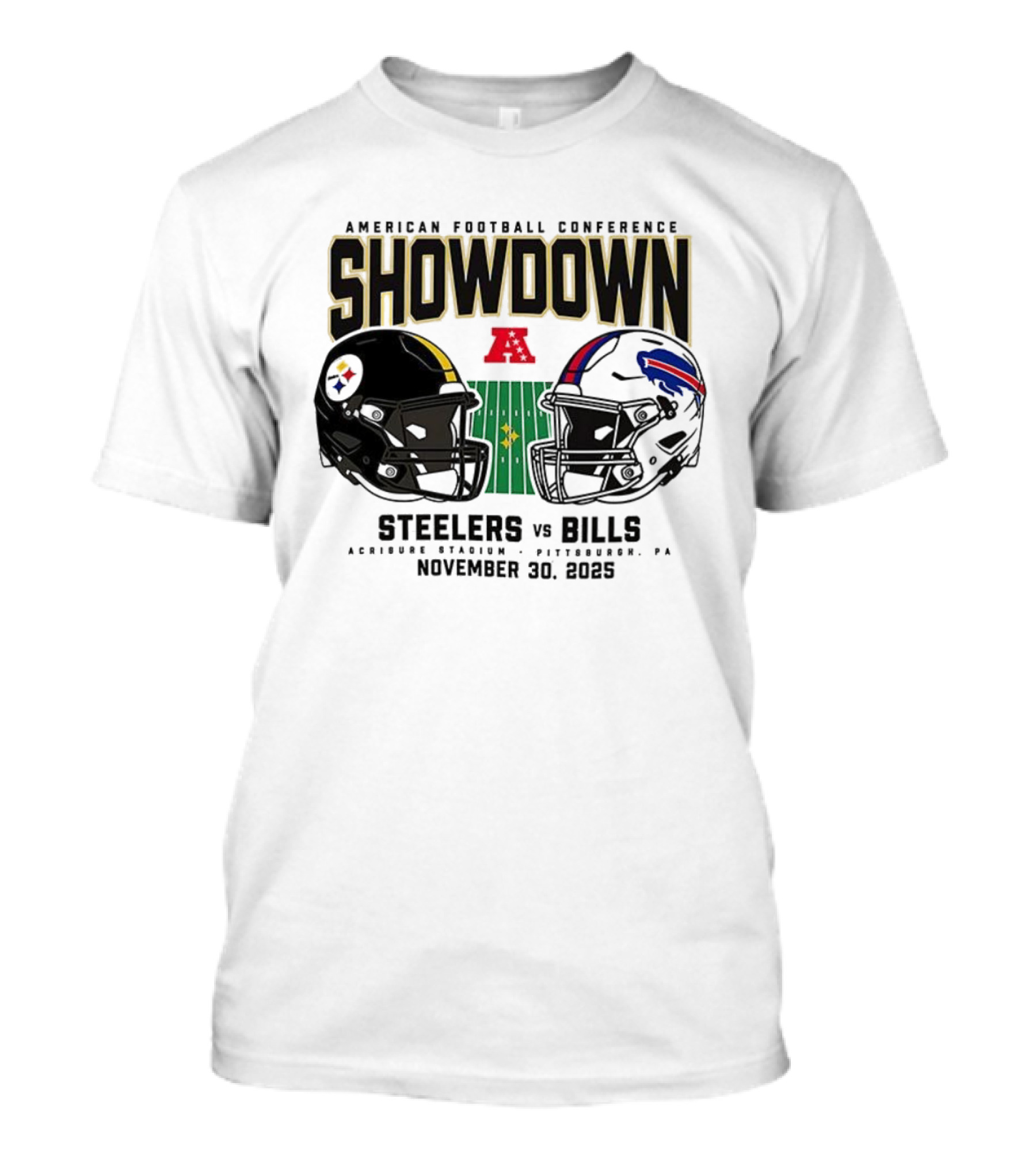 Steelers Vs Bills NFL Showdown November 30 2025 T-Shirt