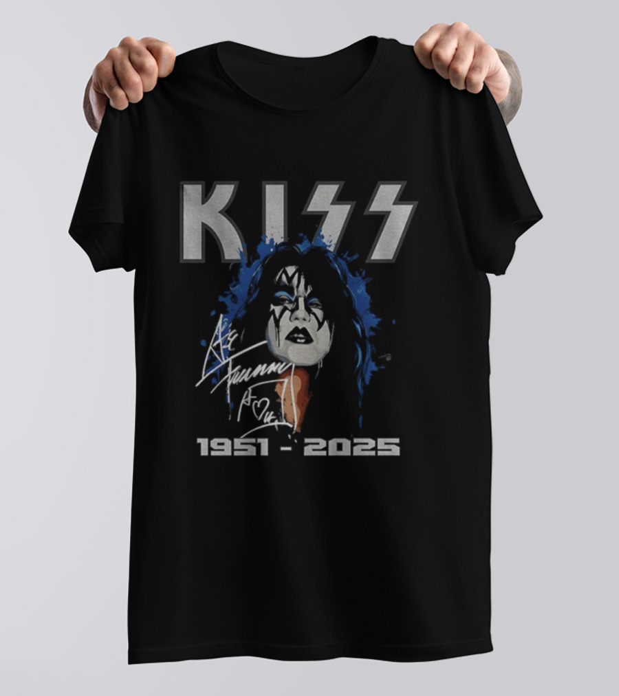 Kiss 1951-2025 Ace Frehley Signature Rock Legend RIP T-Shirt