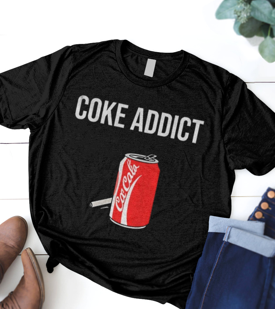 Coke Addict Parody Can And Cigarette T-Shirt