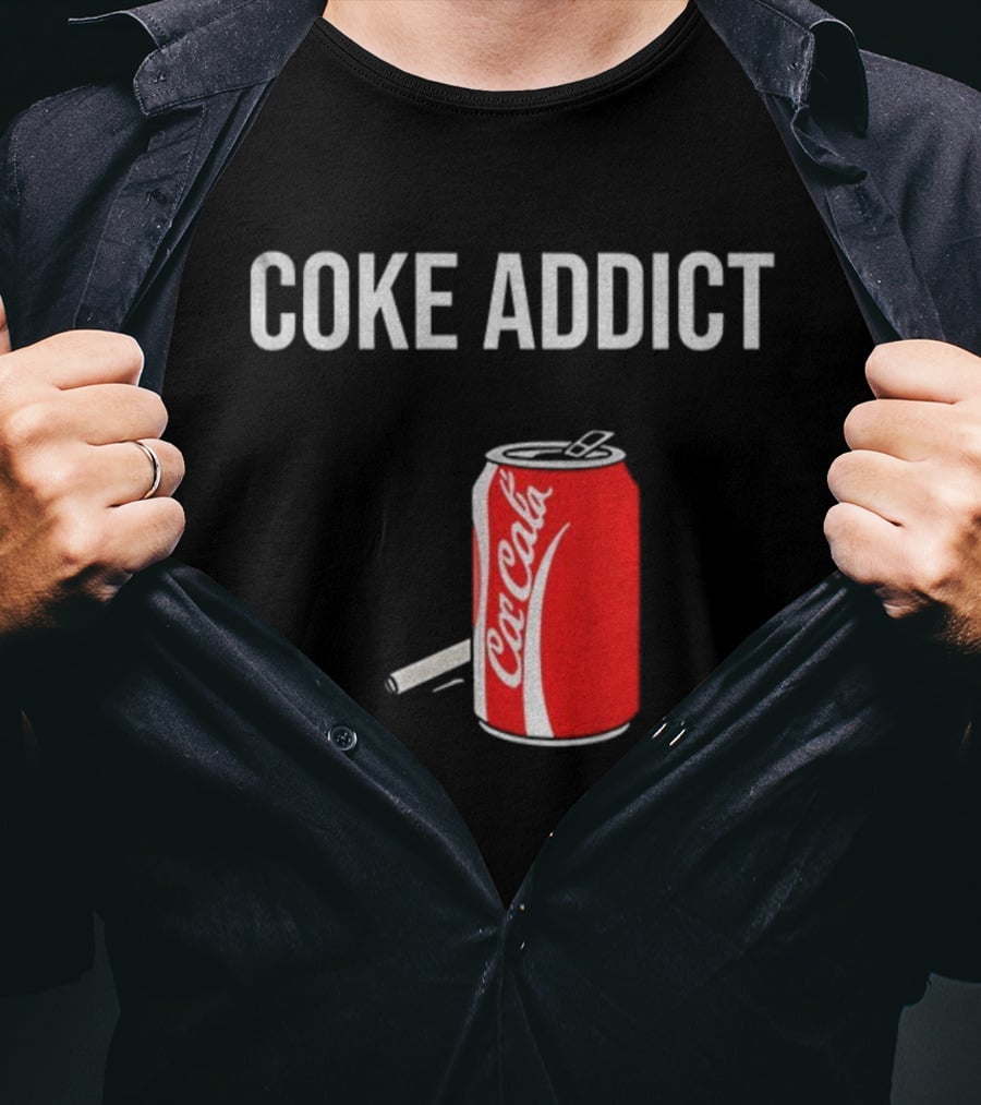 Coke Addict Parody Can And Cigarette T-Shirt