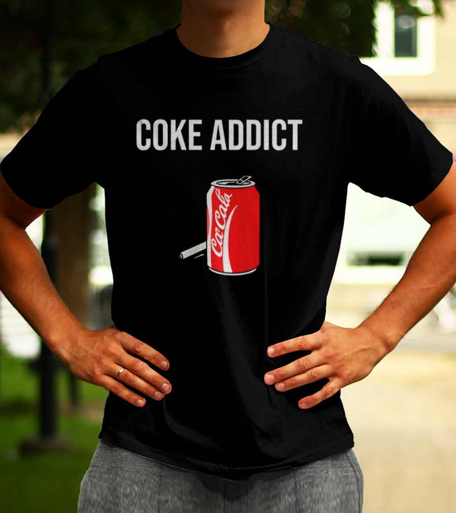 Coke Addict Parody Can And Cigarette T-Shirt