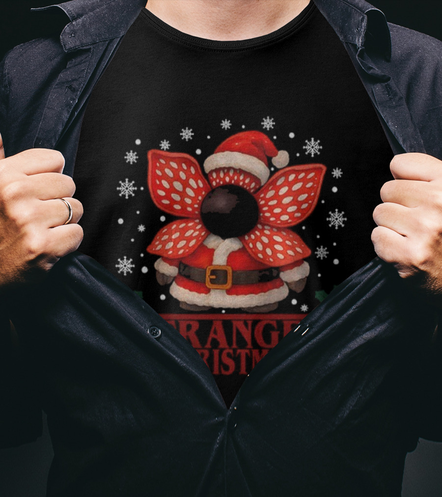 Stranger Things Demogorgon Santa Christmas Winter Monsters T-Shirt