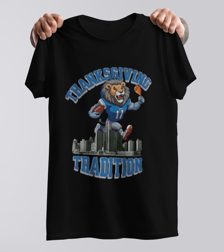 Thanksgiving Tradition Detroit Lions Game Day Football Celebration T-Shirt