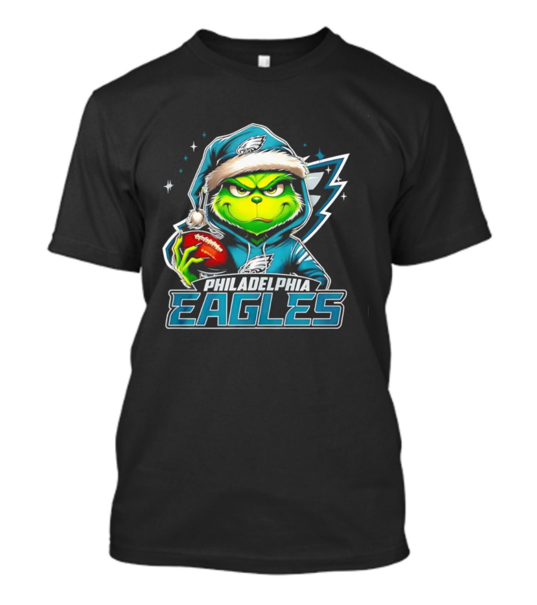 Grinch Santa Philadelphia Eagles Christmas Football T-Shirt