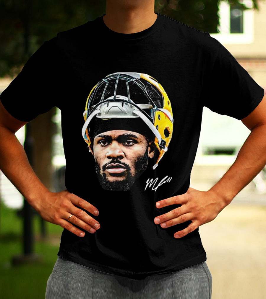 Micah Parsons Green Bay Packers Helmet Big Face Signature Football T-Shirt