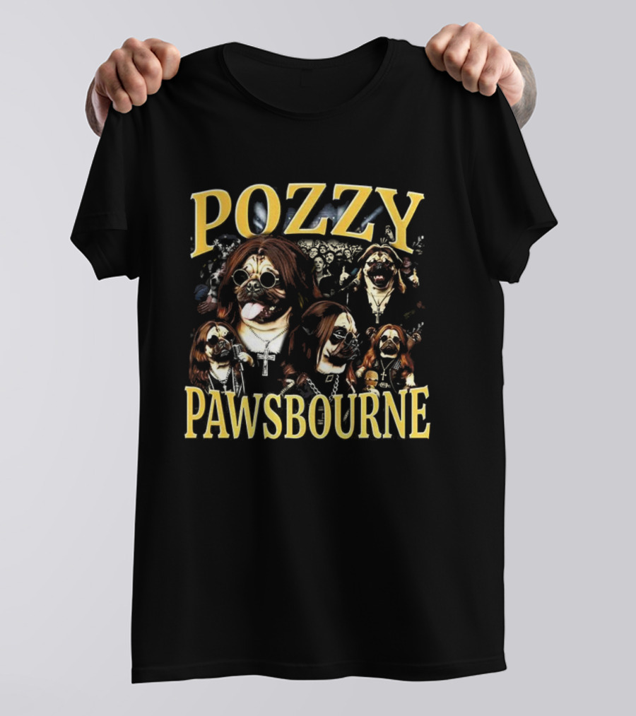 Pozzy Pawsbourne Dog Rock Music Parody Icons T-Shirt
