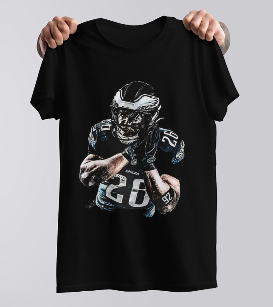 Philadelphia Eagles Number 26 Night Night Football Imagery T-Shirt