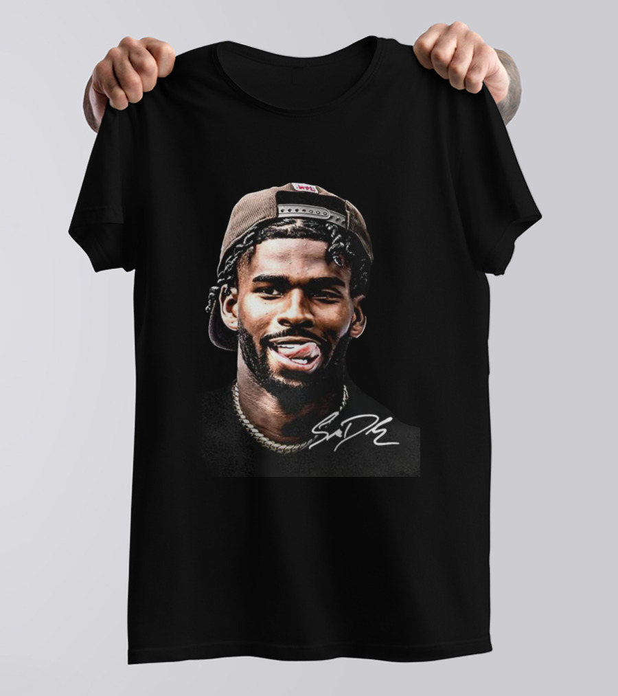 Shedeur Sanders Signature Auragang Football Cleveland Browns T-Shirt
