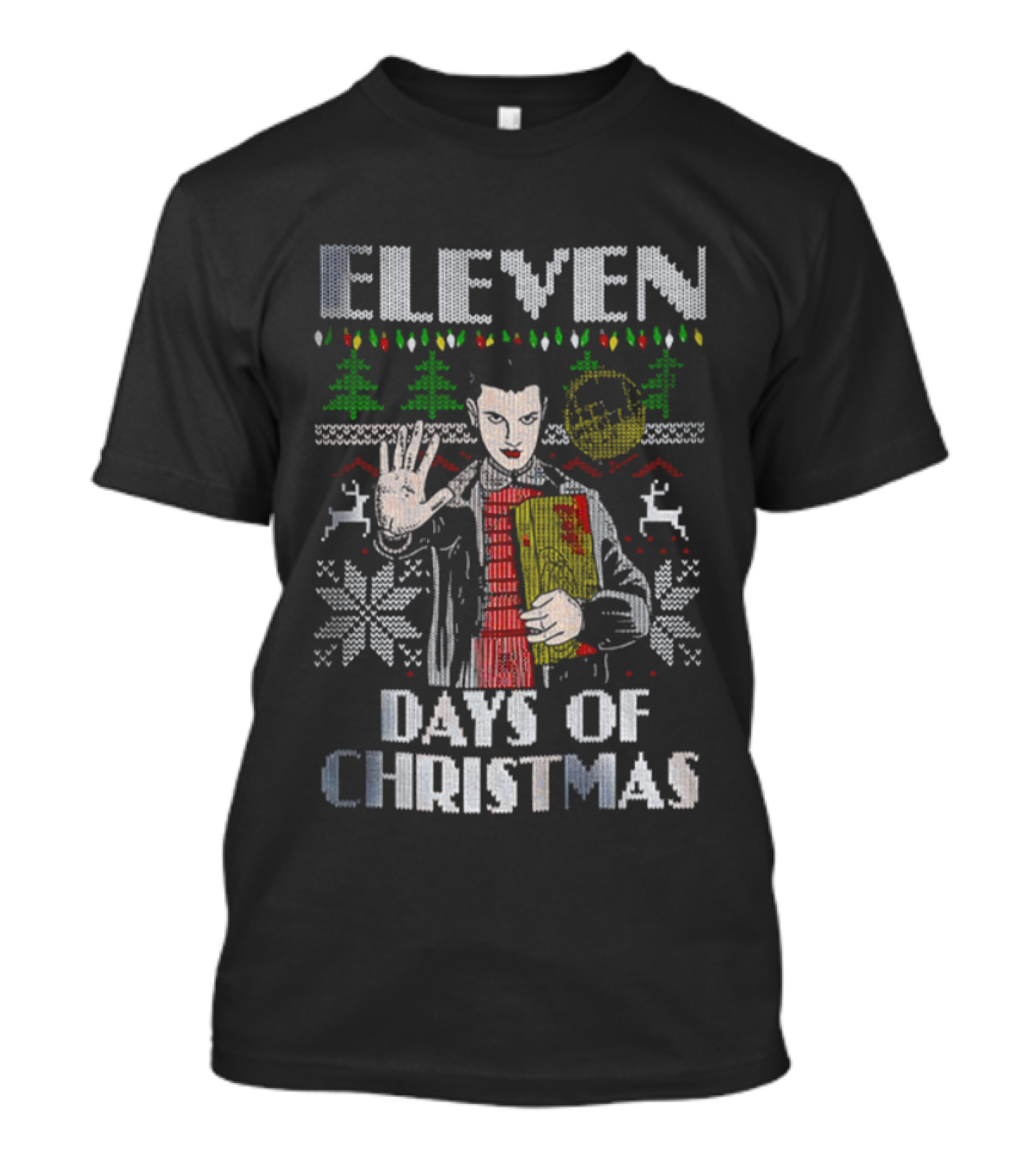 Eleven Christmas Stranger Things Holiday 2025 Sweater Style T-Shirt