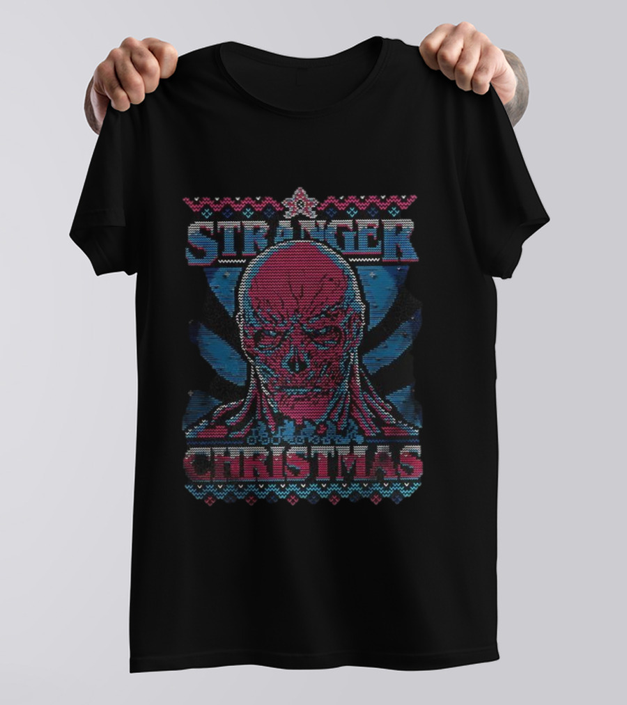 Stranger Things Vecna Christmas Holiday Sweater Style T-Shirt